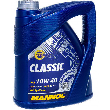 Масло моторное MANNOL Classic 10w40 SN//CН-4 4л синтет.